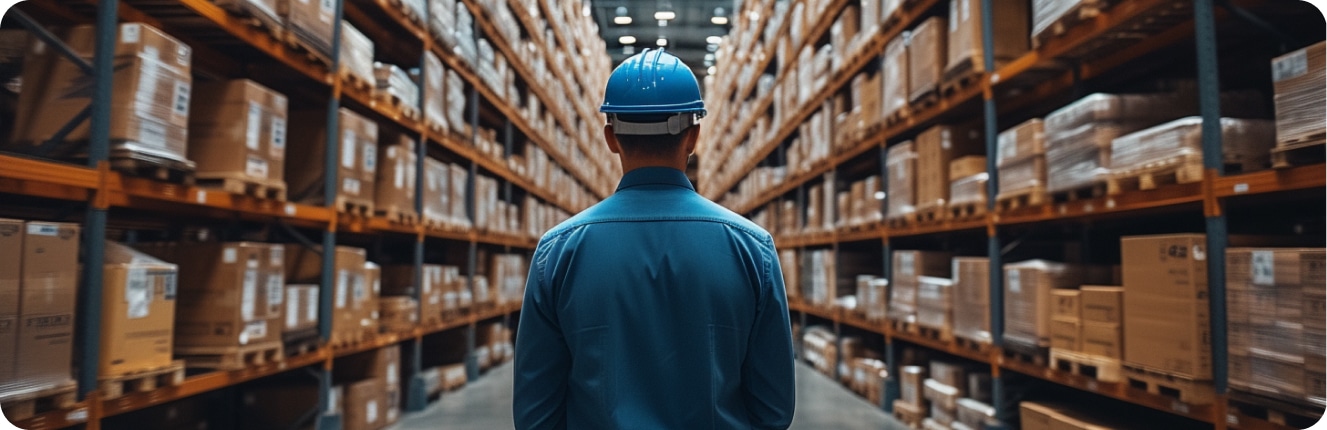 a person stand in warehouse
