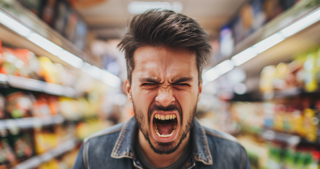 a man Anger in the grocery store